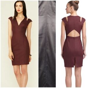 Black Halo Morrison Satin Purple Cutout Open Dress